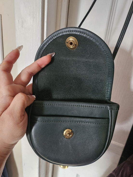 Coach Vintage Dark Green Leather Mini Belt Crossbody Bag with Gold-Tone Snap - Picture 7 of 8
